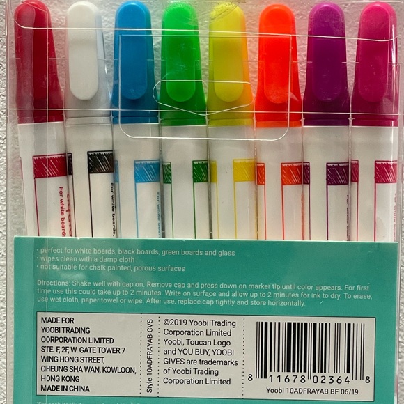 Yoobi Art Yoobi Liquid Chalk Markers 8pack Vibrant Colors For